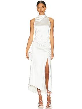 inez satin halter dress A.L.C. | Dresses | Nwt Alc Size 2 495 Helena Metallic Longline Cardigan Dress